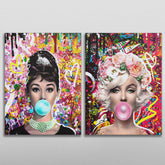 Gum Marilyn Monroe and Audrey Hepburn