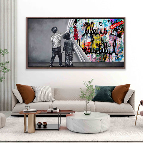 Unveiling life is beautiful graffiti