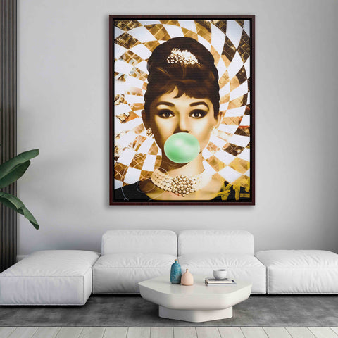 Golden Marilyn Monroe and Audrey Hepburn