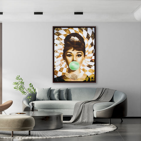 Golden Marilyn Monroe and Audrey Hepburn