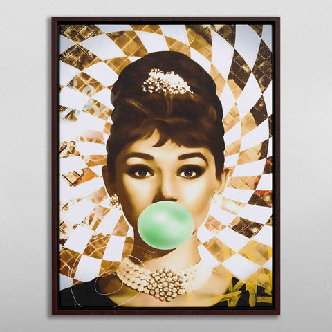 Golden Marilyn Monroe and Audrey Hepburn