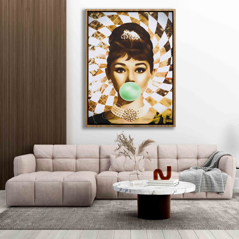 Golden Marilyn Monroe and Audrey Hepburn