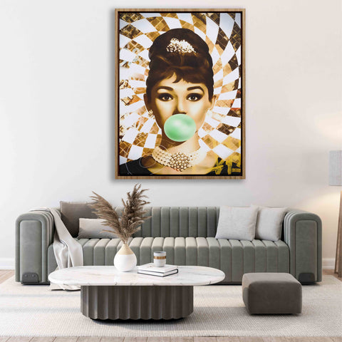 Golden Marilyn Monroe and Audrey Hepburn