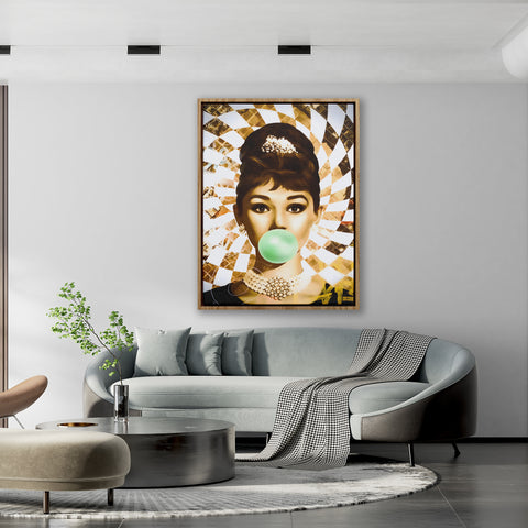 Golden Marilyn Monroe and Audrey Hepburn