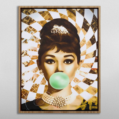 Golden Marilyn Monroe and Audrey Hepburn