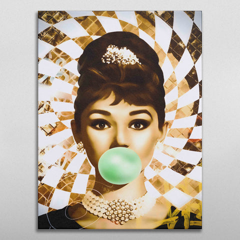 Golden Marilyn Monroe and Audrey Hepburn