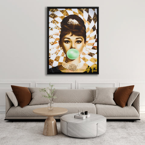 Golden Marilyn Monroe and Audrey Hepburn