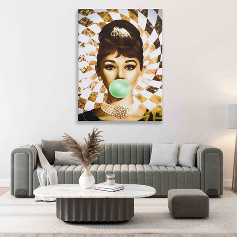 Golden Marilyn Monroe and Audrey Hepburn