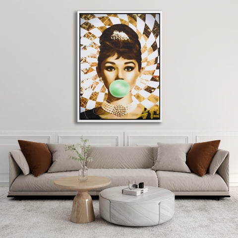 Golden Marilyn Monroe and Audrey Hepburn