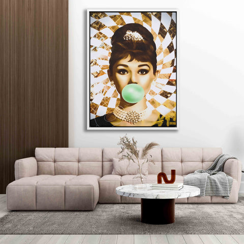 Golden Marilyn Monroe and Audrey Hepburn