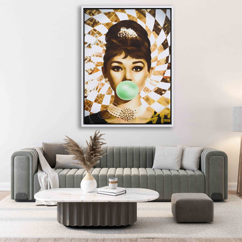 Golden Marilyn Monroe and Audrey Hepburn