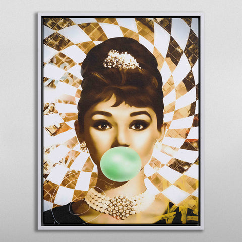 Golden Marilyn Monroe and Audrey Hepburn