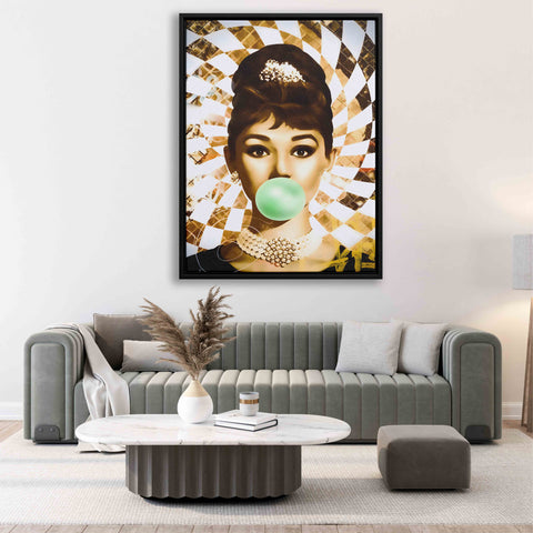 Golden Marilyn Monroe and Audrey Hepburn