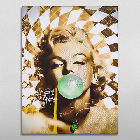 Golden Marilyn Monroe and Audrey Hepburn