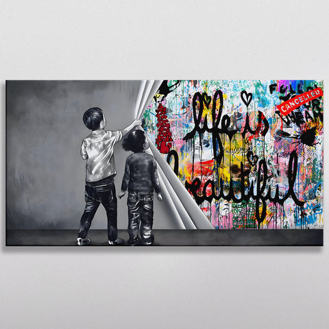 Unveiling life is beautiful graffiti