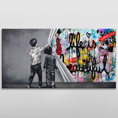 Unveiling life is beautiful graffiti