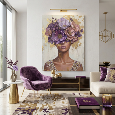 Violet Blooming in Gold