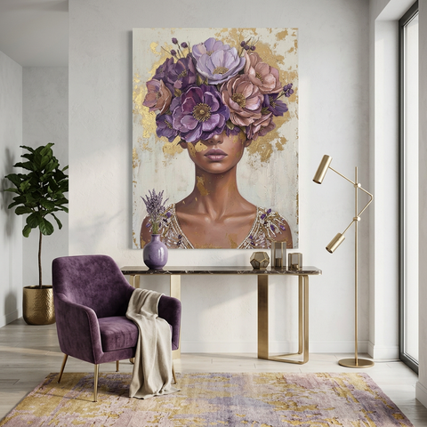 Violet Blooming in Gold