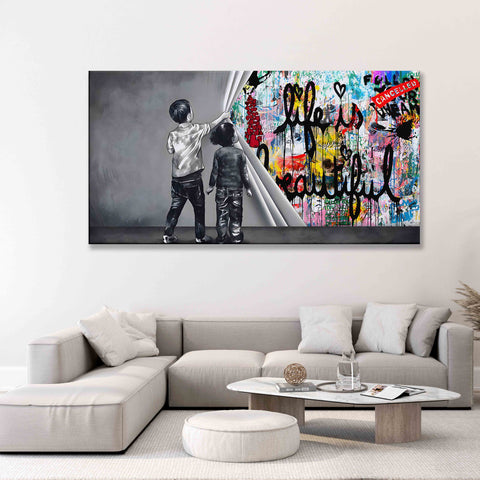 Unveiling life is beautiful graffiti