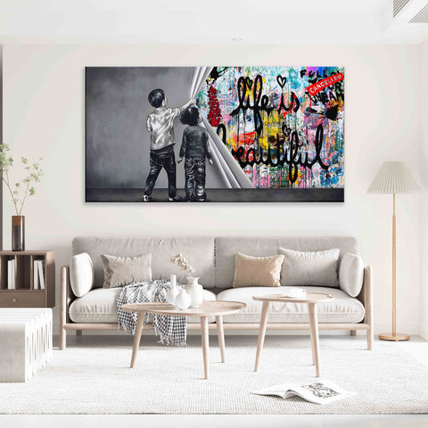 Unveiling life is beautiful graffiti