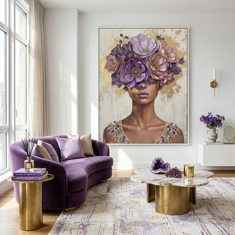 Violet Blooming in Gold