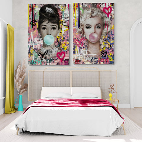 Gum Marilyn Monroe a Audrey Hepburn