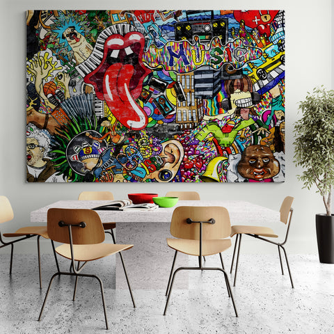 Abstract Music Graffiti Wall Art