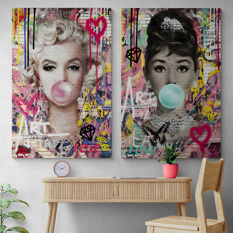 Gum Marilyn Monroe a Audrey Hepburn