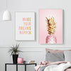 Pink Golden Pineapple  Canvas