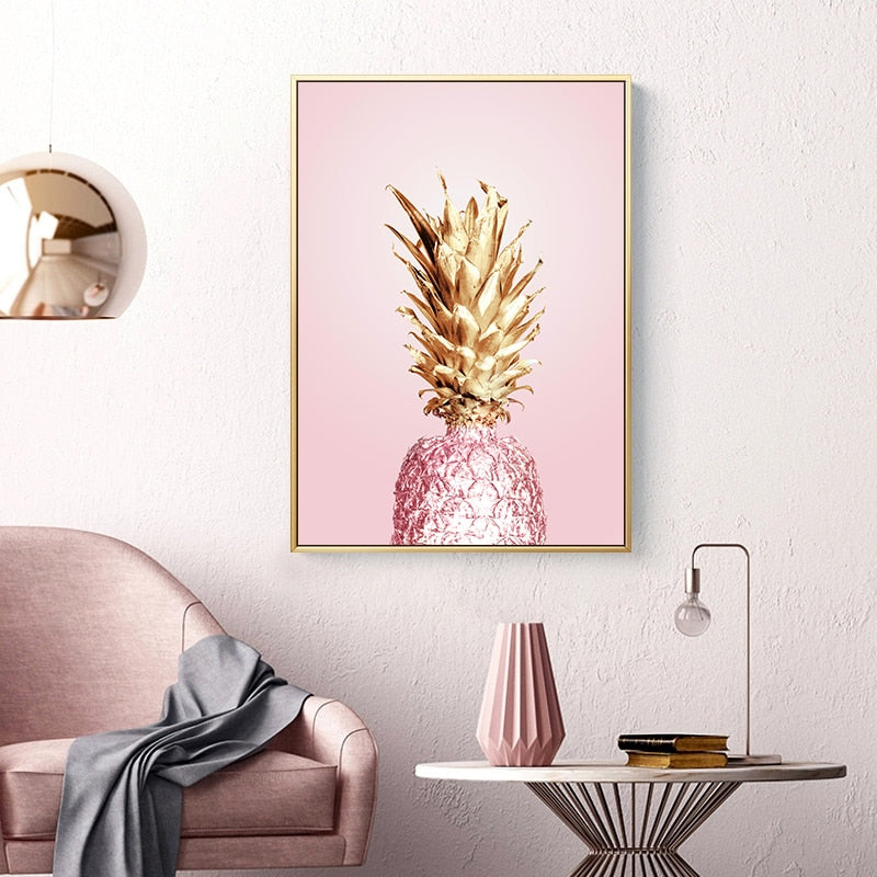 Tela di ananas rosa dorato