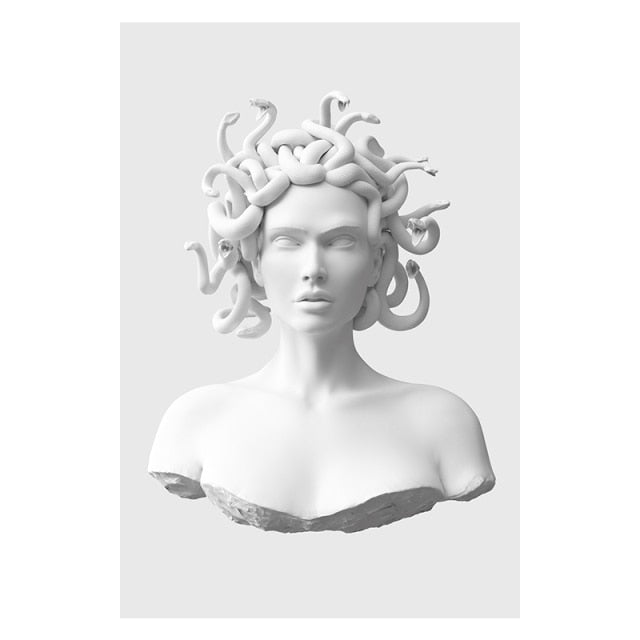 Modern Medusa's Sculpture Canvas