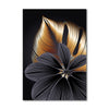 Carica l&#39;immagine nel visualizzatore Galleria, Tela dorata nera con foglie vegetali