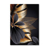 Carica l&#39;immagine nel visualizzatore Galleria, Tela dorata nera con foglie vegetali